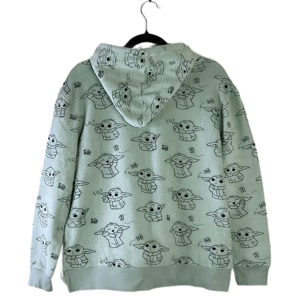 Star Wars The Mandalorian Baby Yoda Hoodie Pullover Cozy Fleece‎ Sweater Large